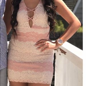 Pink Lace Dress - M